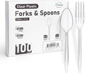 EcoDispose 100 Count Heavy Duty Plastic Silverware, 50 Forks & 50 Spoons