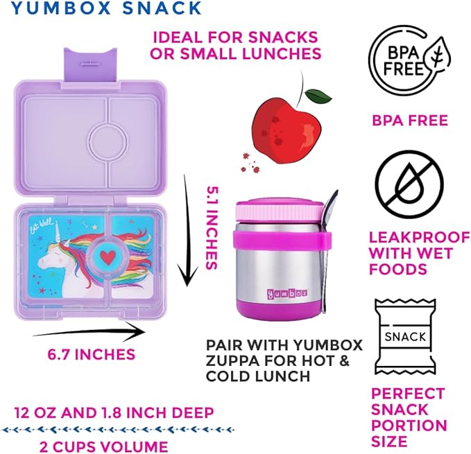 Yumbox Snack Box Leakproof - Lavande Purple (Unicorn)