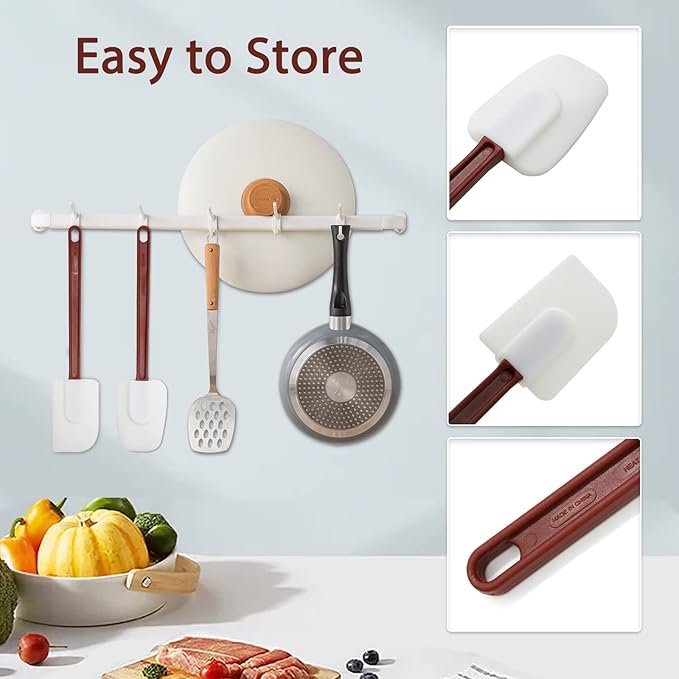 MYTASUY 16.5 INCH Silicone Spatulas Heat Resistant Heavy Duty Rubber Spatulas Commercial Spatulas Set for Kitchen Use Silicone Cooking Utensils Sets of 2