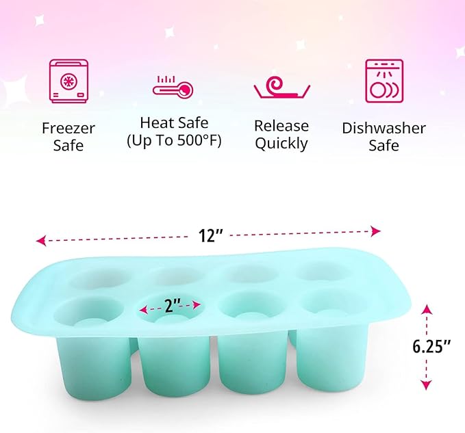Silicone Shot Glass Mold 8 Cavity, Valentine Day Easter Chocolate Candy