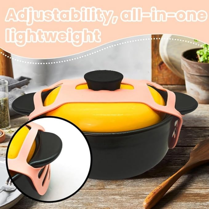 Silicone Lid Lock Strap for Crockpot Slow Cooker(6/7/8 Quart)-Pink 1PCS
