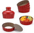 CGGYYZ 3-3/5 Inch Mini Tart Pans with Removable Bottoms, Round Mini Quiche Pans for Baking, Nonstick Cake Pans Set for Pies, Mousse Cakes, Dessert Baking (Red)
