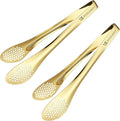 MSY BIGSUNNY Stainless Steel Buffet Tongs - 11" Kitchen Food Tong for Cooking and Serving, Set of 2, Gold