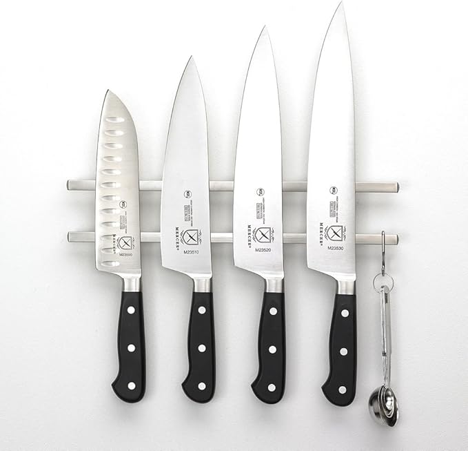 Mercer Culinary Magnetic Knife Bar, 12 Inch x 2.4 Inch x.9 Inch, Stainless Steel