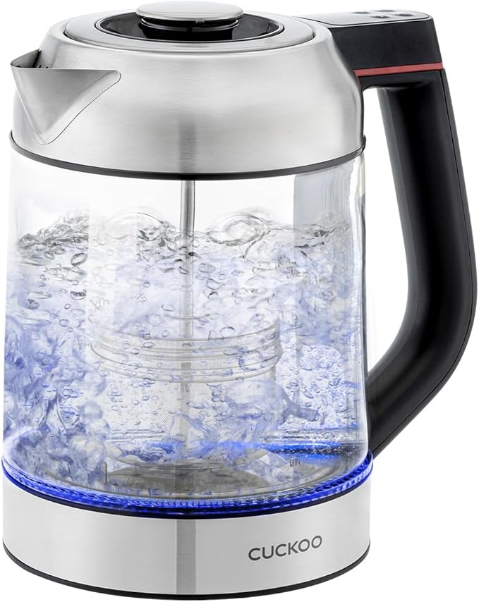 CUCKOO 1.7L Glass Electric Kettle with Tea Infuser, CK-G170BS