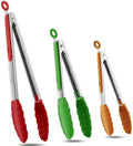 Bnlcd Good Grip Cooking Tongs with Silicone Tips, Set of 3-7" 9" and 12"