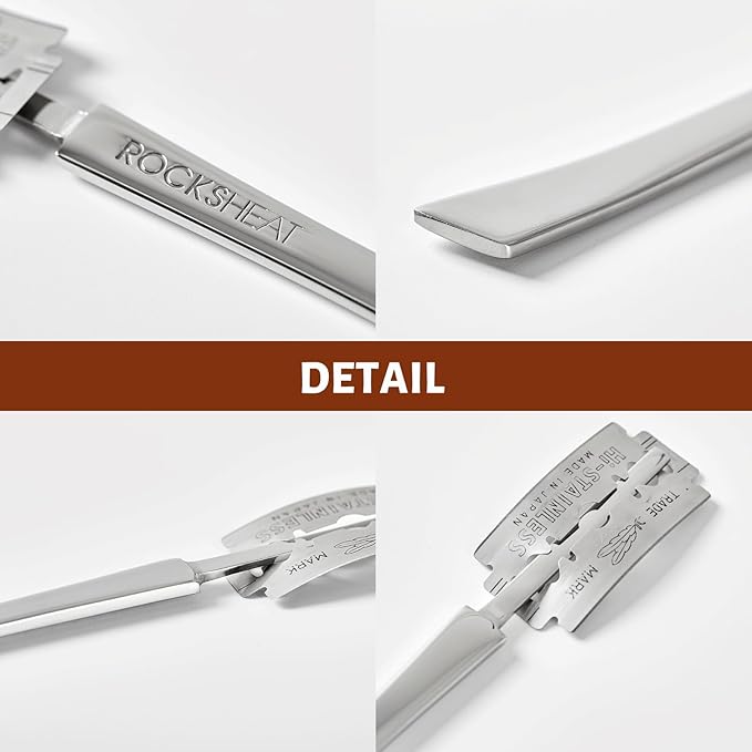 ROCKSHEAT Bread Lame Dough Scoring Tool, Stainless Steel Scoring Knife with 5 Feather Blades, Sourdough Scoring Tool for Bread Baking, Baking Tool for Baking Beginners