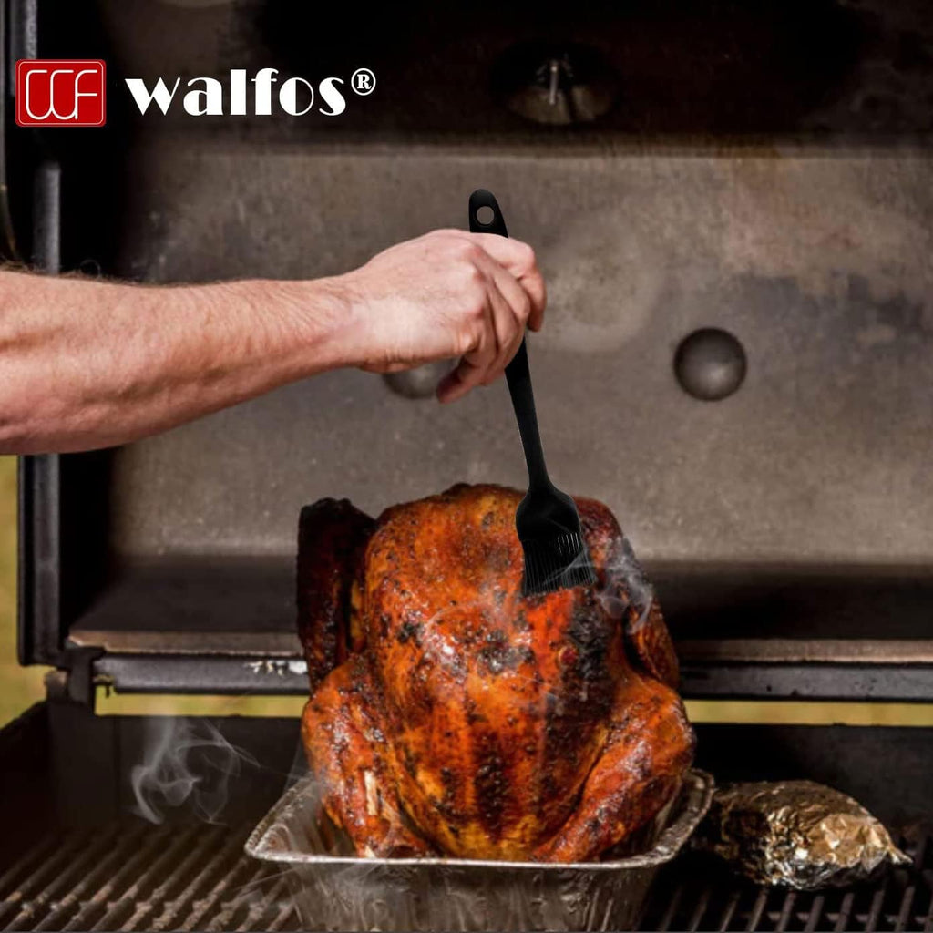 Walfos Silicone Pastry Brush, 600℉ Heat Resistasnt Basting Oil Butter Sauce Brush for Baking,BBQ Grill,Kitchen Cooking,BPA Free and Dishwasher Safe (5 Pcs)