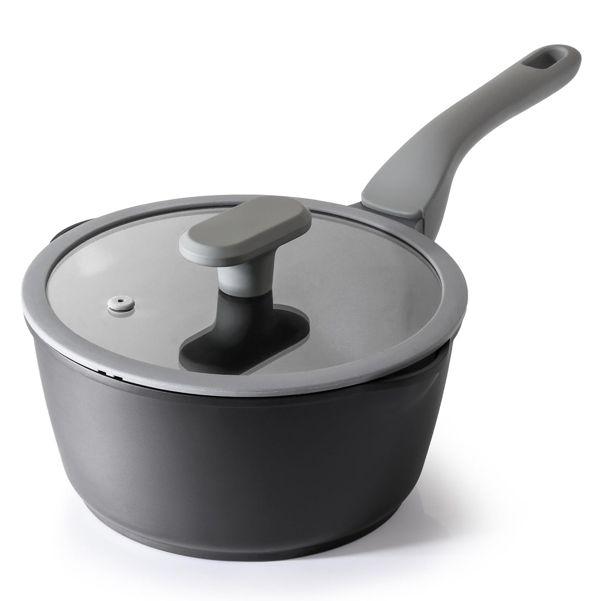 PRICUSIS Nonstick Saucepan with Lid, 2 Quart Sauce Pan, Healthy Sauce Pot with Pour Spouts for Multipurpose Use, PFOS & PFOA Free, Induction Compatible, Apricot