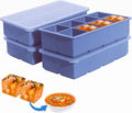 1/2 Cup Silicone Freezer Tray With Lid - Silicone Freezer Molds 4-Pack For meal prep & freezing of various sauces and other dishes, makes 32 perfect 1/2 cup portions cube (Blue 4 Pack)