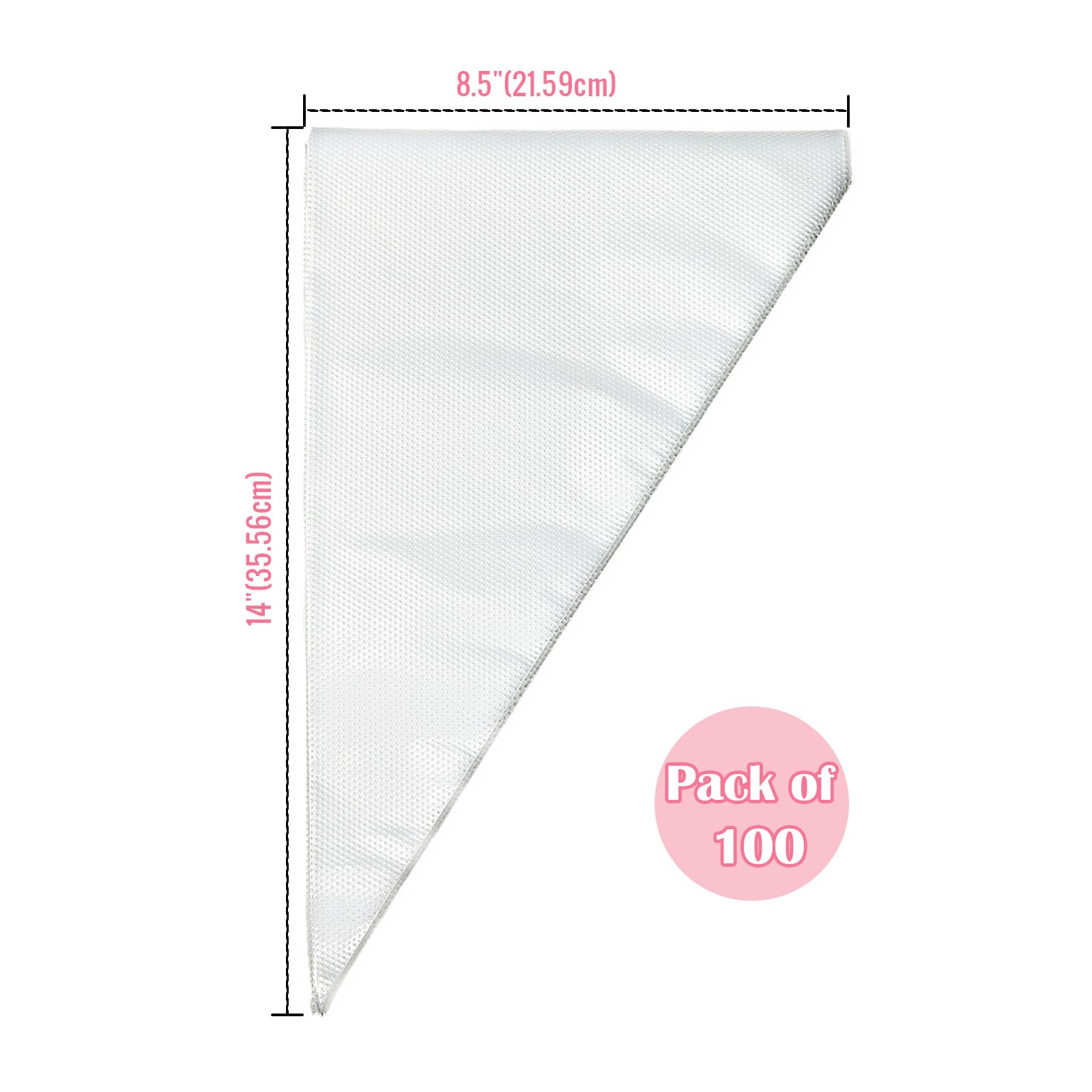 Keenpioneer Tipless Piping Bags 14" Pastry Bags Flat Pack of 100