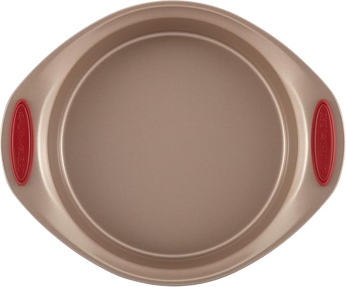 Rachael Ray Cucina Nonstick Bakeware Baking Pans Set, Latte Brown and Cranberry Red, Baking Dishes, 10-Piece