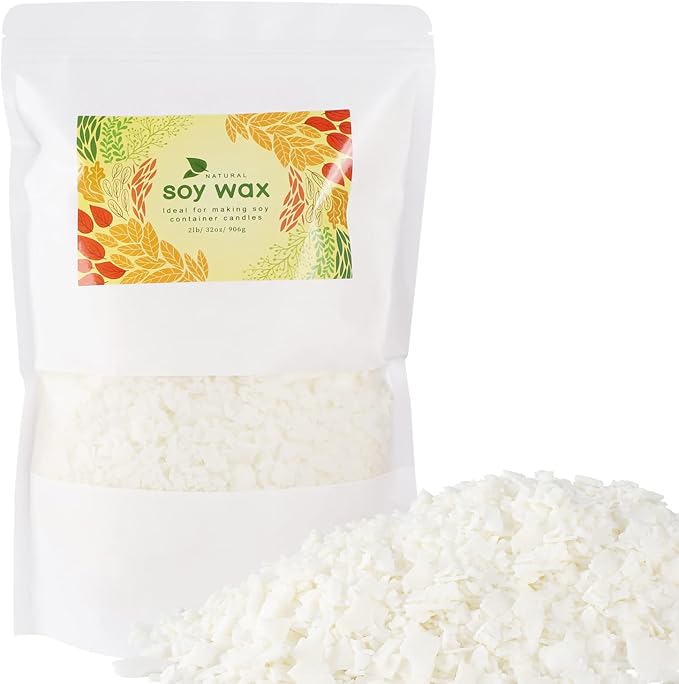 CLTNIKET Candle Making Soy Wax-2 lb Bag（32oz）-Pure Nature DIY Soy Wax Flakes