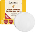 Katbite Unbleached Parchment Paper Rounds, Heavy Duty, White, 8 Inch 200Pcs