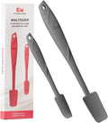 Kitchen Mama WaltzGrip Platinum Silicone Jar & Can Spatula Set, Metal Gray