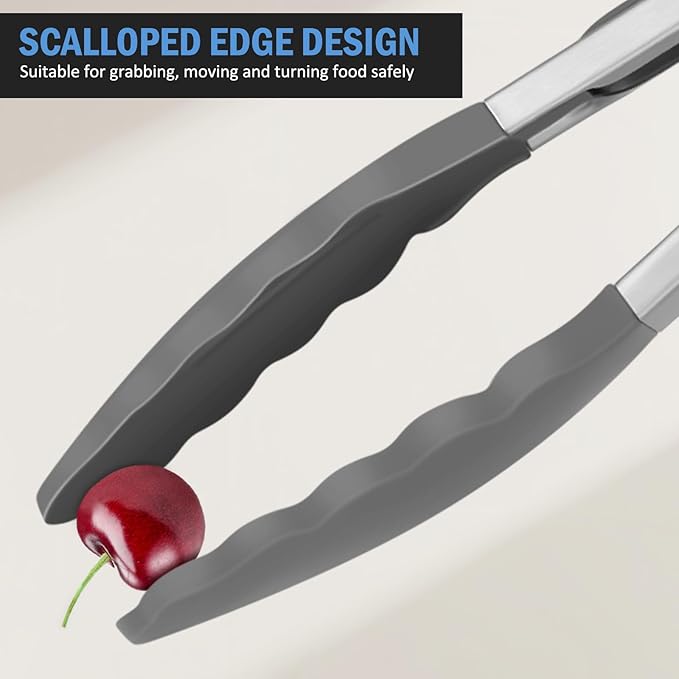 EEKEDO Kitchen Tongs with Silicone Tips, Tongs for Cooking 7", 9" & 12"