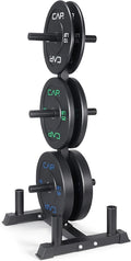 CAP 160lb Economy Olympic Bumper Plate Set with Storage Rack