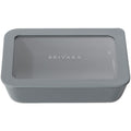 BRIVARA HOME Glass Food Storage Container with Lid, 3-Cup Small Rectangle | Microwave-Safe Airtight Lid, Oven-Safe Ceramic-Coated Glass | Zero Plastic, No PFAS/PFOA/BPA, Reusable [Smoke]