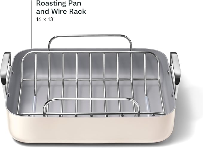 Caraway Roasting Pan, 16x13" Roasting Pan with Rack