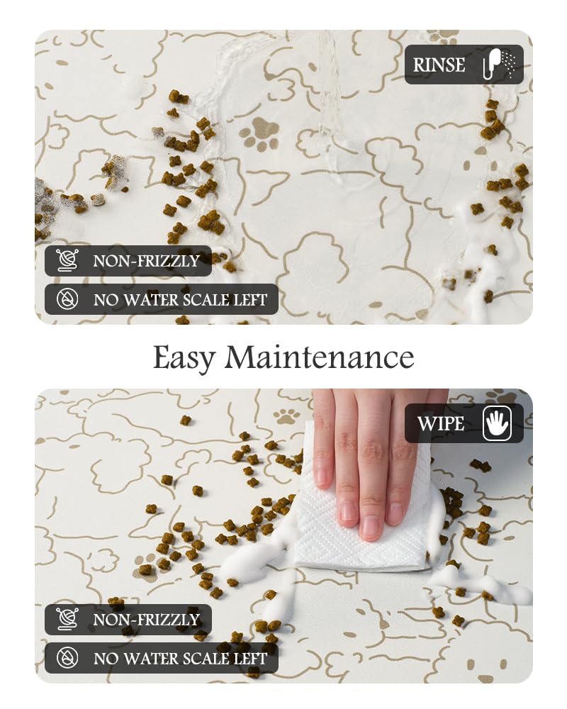 Pet Feeding Mat-Absorbent Dog Mat for Food and Water Bowl-No Stains Quick Dry Water Dispenser Mat-Dog Accessories Pet Supplies-Bowl for Messy Drinkers（FRAMEDOGS,23"x34"
