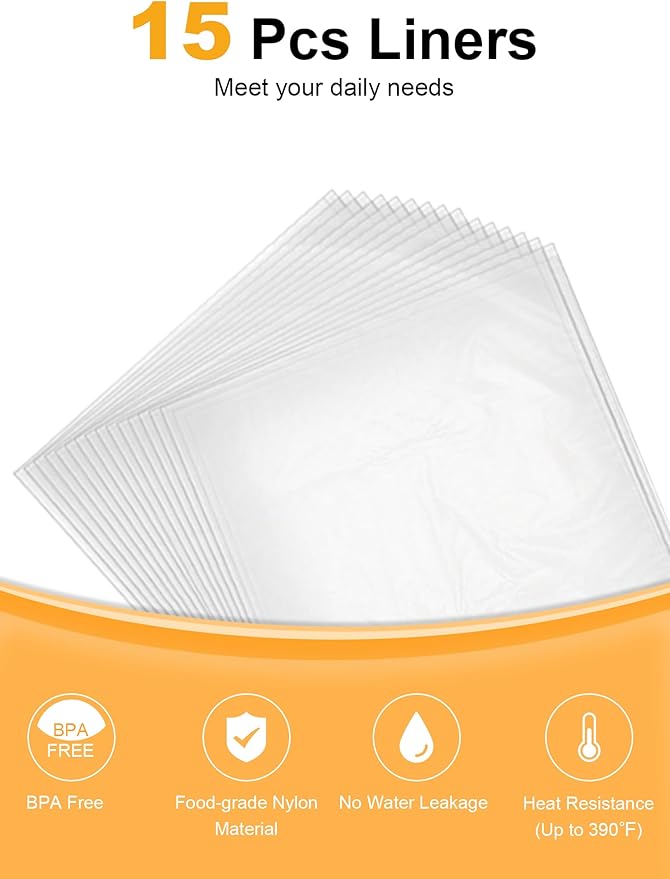 SMARTAKE Slow Cooker Liners, Large Size 13"x 21" 15 Liners