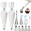 Reusable Piping Bags and Tips Set - 16inch Pastry Bags for Cake Decorating, Cupcakes, Cookies | Durable Cotton Exterior, Easy to Clean, Eco-Friendly Baking Kit for Home Bakers & Chefs(14)