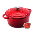 WOKINS 4-QT Enameled Cast Iron Round Dutch Oven With Lid,Oven safe,Red