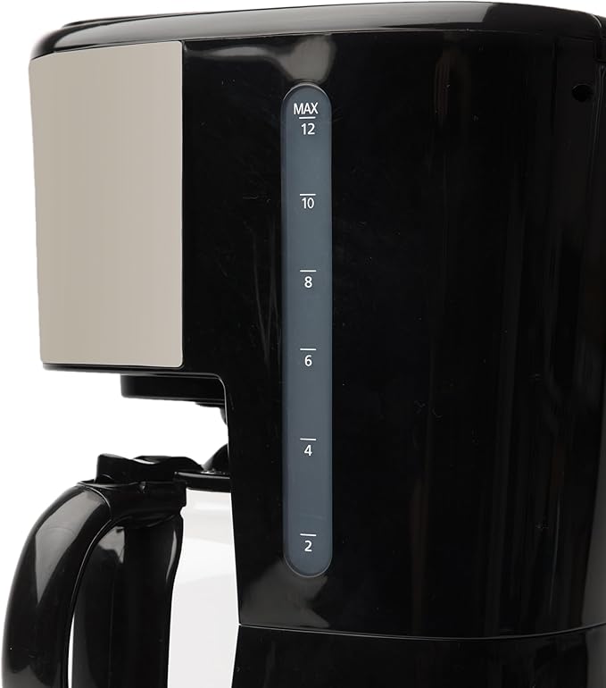 HADEN 12-Cup Programmable Coffee Maker for Home or Office, Putty & Chrome – Drip Brewer Machine with Brew Strength, Delay Brewing, Auto Shut-Off and Reusable Washable Water Filter