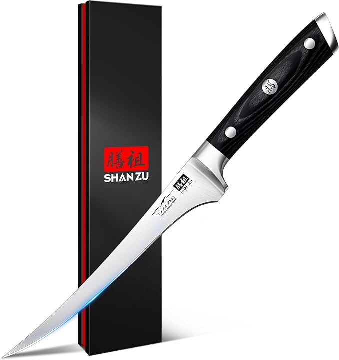 SHAN ZU Fillet Knife 7 Inch- Edge Deboning Fish and Meat Knife