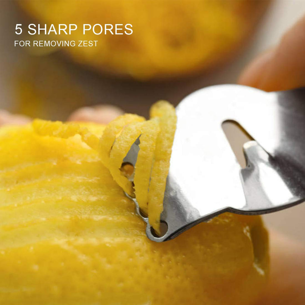 Livtor Stainless Steel Lemon Zester Grater, Lemon zester tool,citrus zester tool for Orange Citrus Peeler with Channel Knife