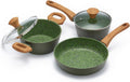Jovire 3-Piece Nonstick Set | 9.25" Pan + 1.4/2.2QT Pots | PFAS-Free, Green