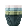 The Silicone Kitchen Reusable Silicone Baking Cup Silicone Muffin Liners for Cupcakes, BPA Free, Regular, 24 Pack, White Blue Green