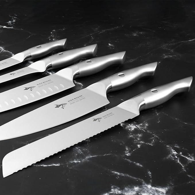 MAD SHARK Kitchen Knife Set,5PCS High Carbon Stainless Steel Chef Knife Set