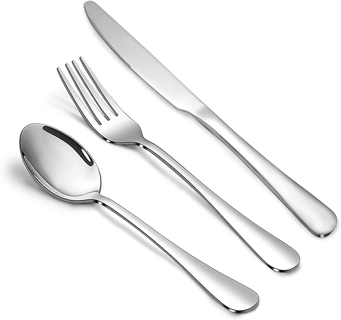 24-Piece Silverware Set, Flatware Set for 8, Food-Grade Stainless Steel Tableware Cutlery Set, Mirror Finished Utensil Sets for Home Restaurant
