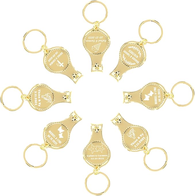 80pcs Personalized 4 in 1 Multi Function Bottle Opener, Nail Clipper, Wedding Favors Brewery, Private Customized, Gold, Multitool Gifts for Men