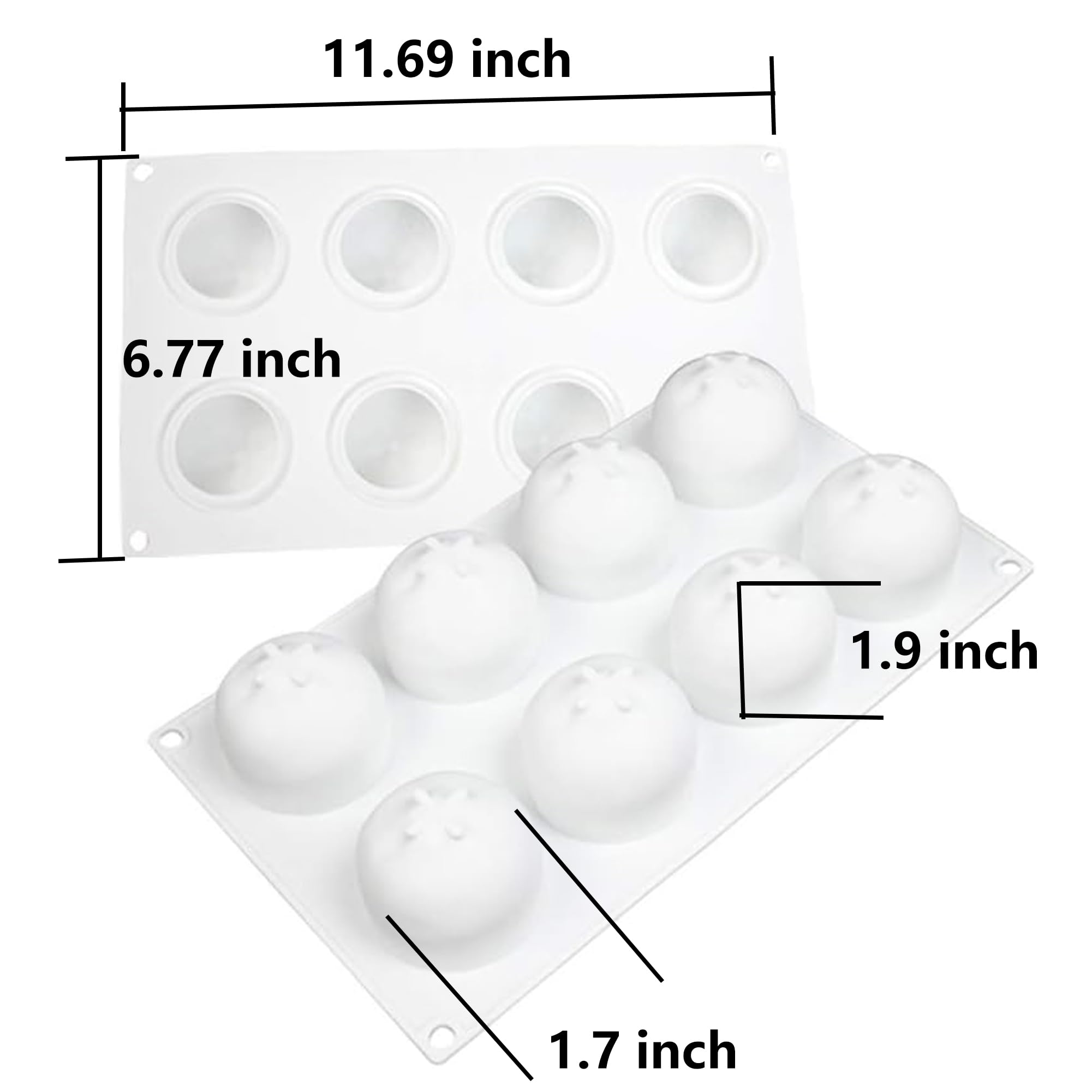 OCPO Kitchen Orange Silicone Mold for Baking Mousse Cake, 8 Cavities