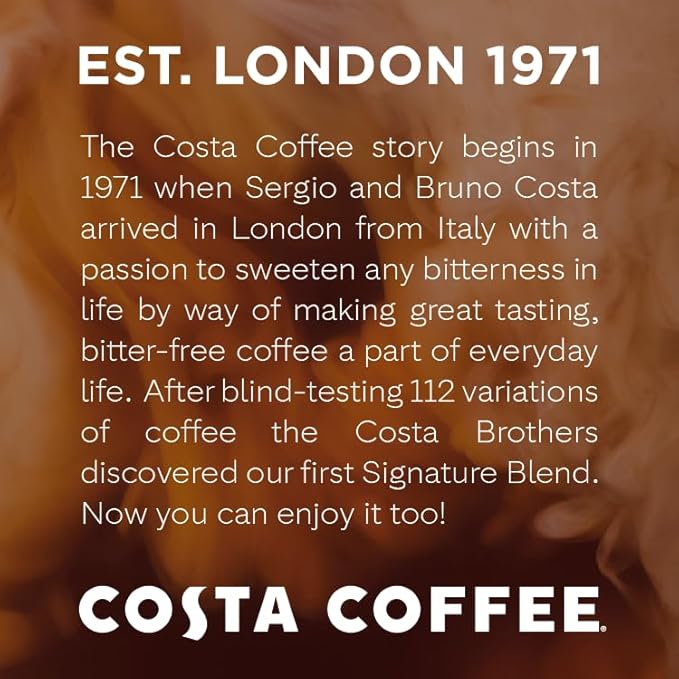 Costa Coffee Ground Dark Roast Coffee, Bold & Chocolatey, 12 Oz Bag