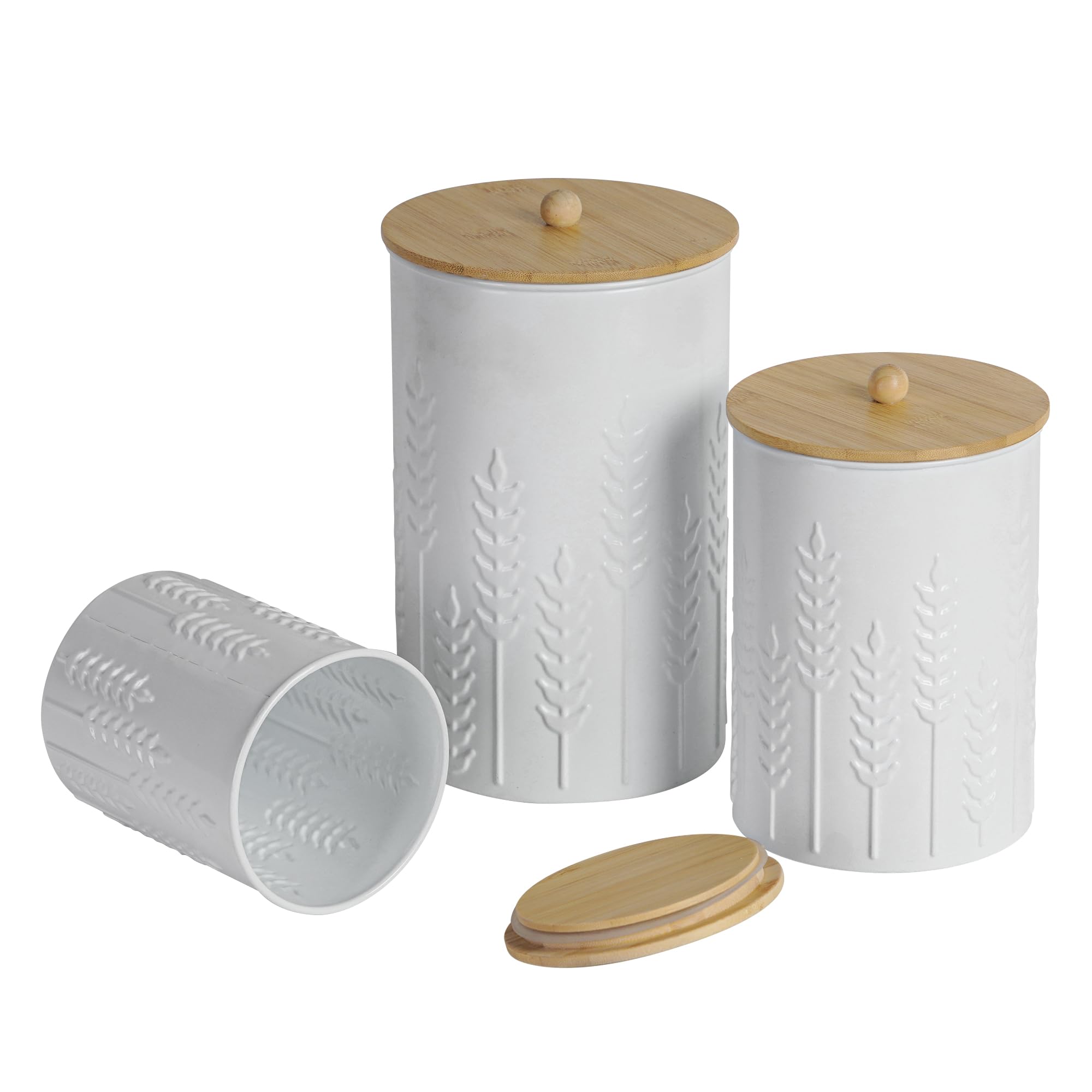 HOME PALETTE Kitchen Canister Set of 3 Tea Coffee Sugar Containers