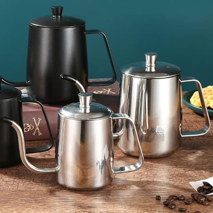 Gooseneck Kettle 600ML Metal Coffee Kettle, Coffee Thin Spout, Gooseneck Pitcher, Narrow Spout Pot, Dripper Stainless Steel Water Bottle