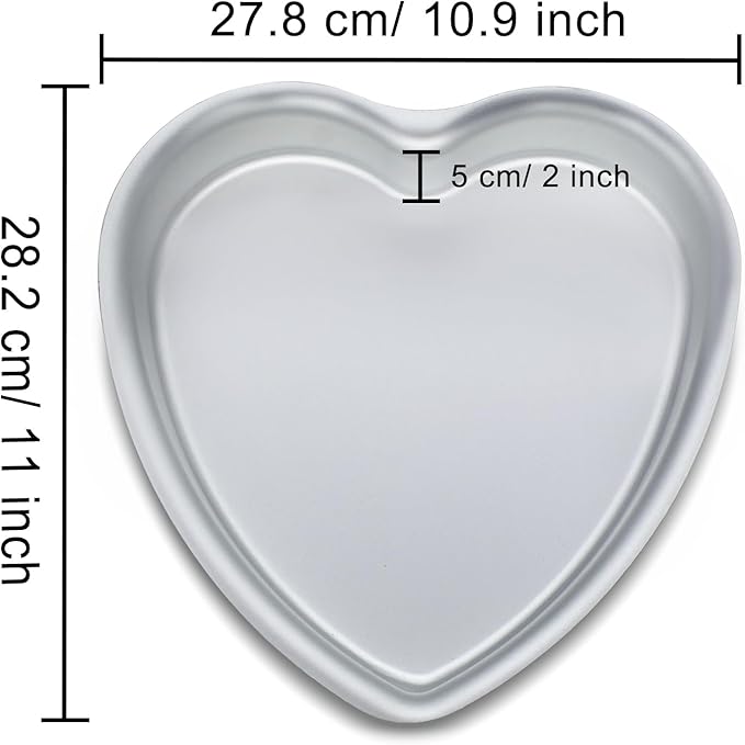 kefyixc 10 Inch Heart Shaped Cake Pans,2 Inch Deep,Aluminum Heart Shaped Cake Pan,Safe Oven,Suitable for party, birthday, gathering, other occasions cake (10 x 2 Inch,Set of 2)