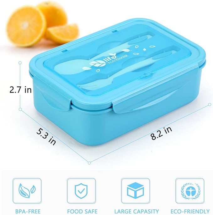 LOVINA Bento Lunch Box for Adults Kids - 1100ML/Built-in Utensil, BPA-Free