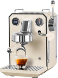 Gemilai Owl Espresso Machine, 15 Bar Professional Semi-Automatic Espresso Maker with Milk Frother Steam Wand, 57oz Removable Water Tank, Dual Display, for Cappuccino, Latte at home, G3006, Ivory White