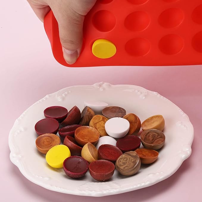 2 Pcs Small Silicone Molds, 140 Cavity Semi Sphere Molds for Chocolate, Baking, Homemade Candy, Wax Melts Beads, Ice Balls, DIY Dog Training Treats