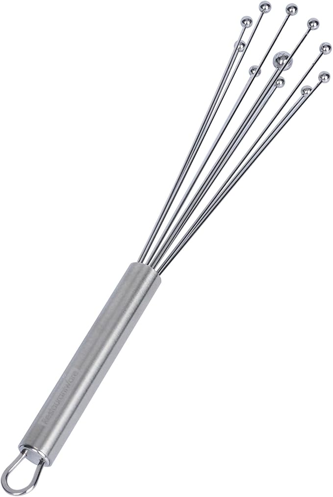 Restaurantware 10.5 in Stainless Steel Ball Whisk - 24 Pack - German Standard Egg Beater with Ergonomic Handle, Dishwasher Safe - Manual Mixer Cooking Whisk for Baking, Stirring, Sauces, Beating