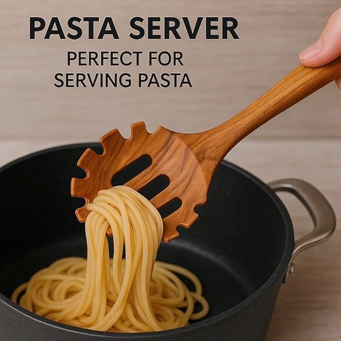 Forestroot 9-Piece Wooden Cooking Utensil Set – Premium Wood Kitchenware for Nonstick Cookware, Heat-Resistant & Durable Wooden Spoons and Spatulas – Eco-Friendly Kitchen Tools for Stirring & Serving