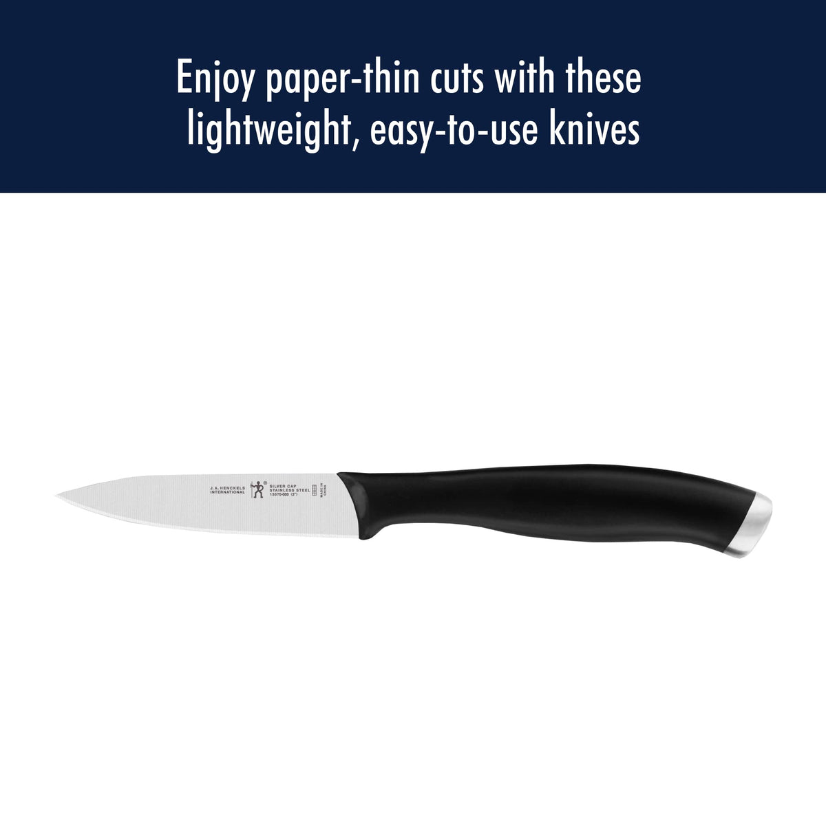HENCKELS Silvercap Razor-Sharp 3-inch Paring Knife, German Engineered Informed by 100+ Years of Mastery
