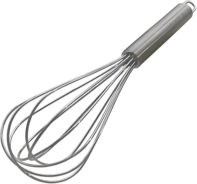 FGKEIUX 8-Inch Stainless Steel Whisk, Handheld Egg Beater for Mixing Batter, Whipping Cream