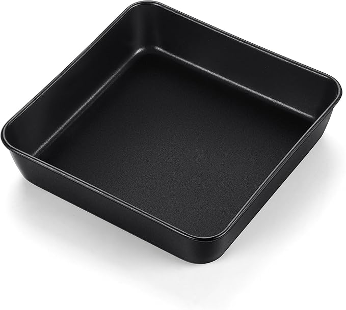 TeamFar 8x8 Inch Square Baking Pans, Coated Square Cake Brownie Lasagna Pan
