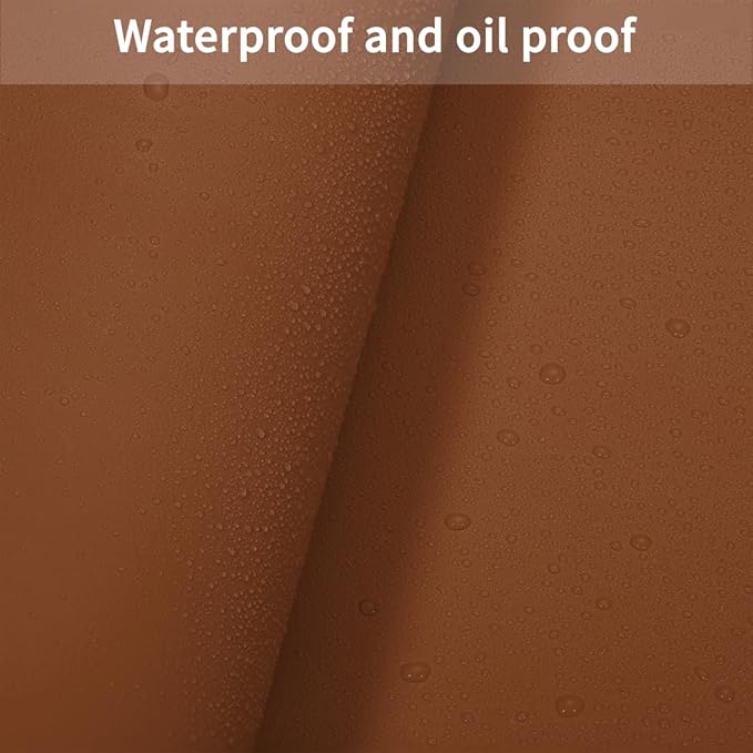 Zinkooat Faux Leather Table Cover,1.8mm Thick,12x90 Inch Table Protector,Glass Table Protector,Table Sticker Cover,Desk Covers On Top of Desks.(Brown+Gray,12x90)