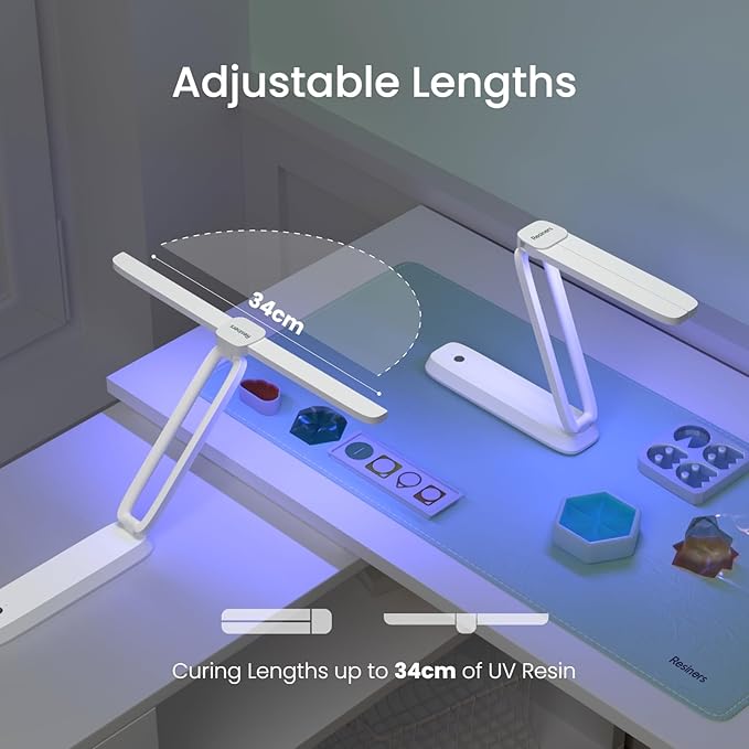 Resiners UV Light for Resin Curing, Wireless Rechargeable 3-in-1 UV Lamp